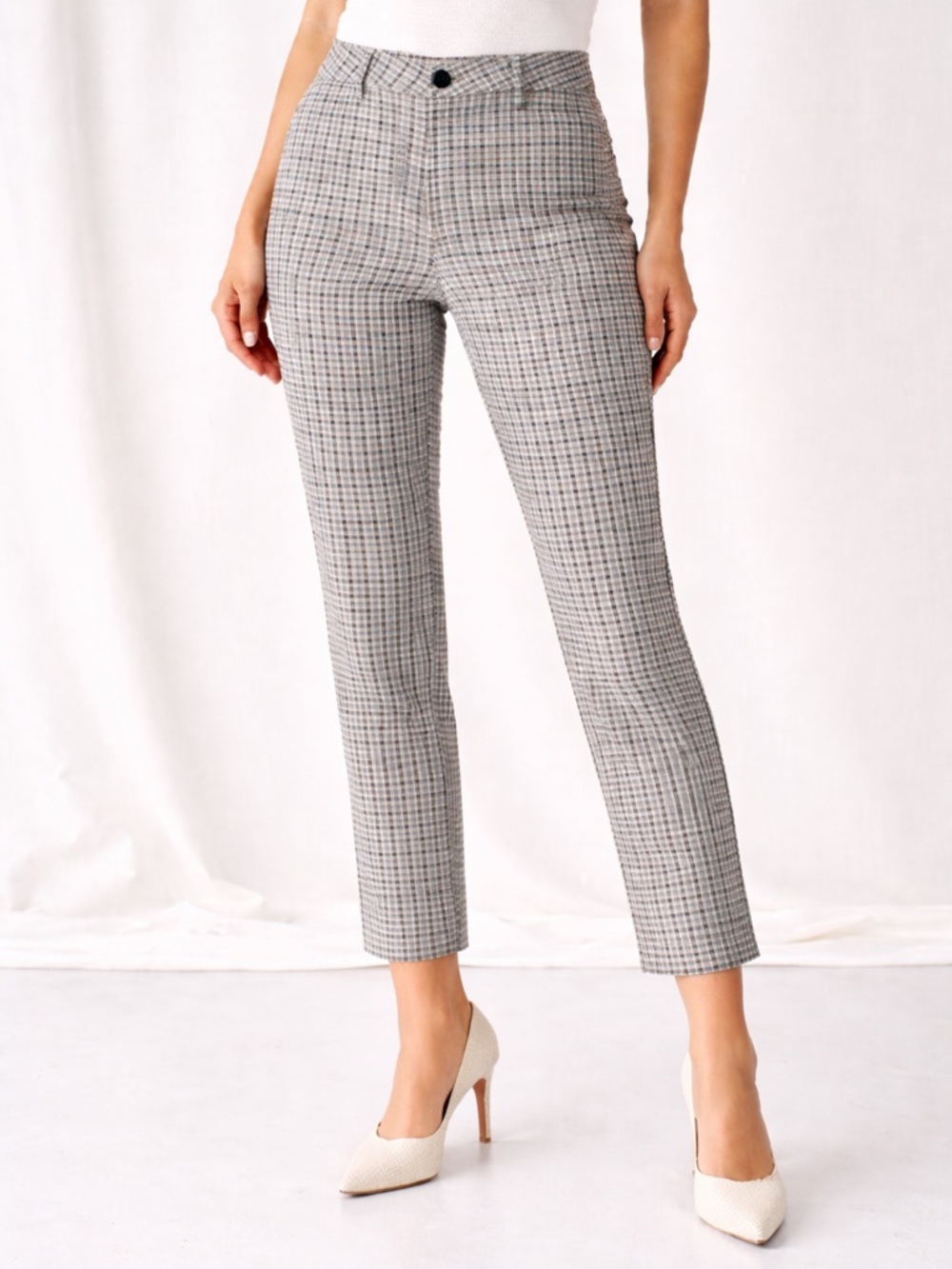 Chocolate USA Plaid Stretch Pants Size S Chic Comfort NWT Style